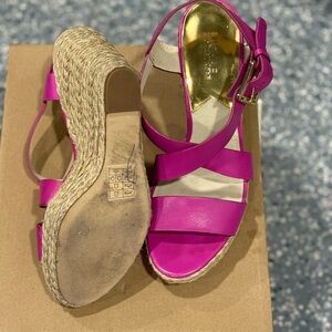 Michael Kors Pink Wedge Sandals